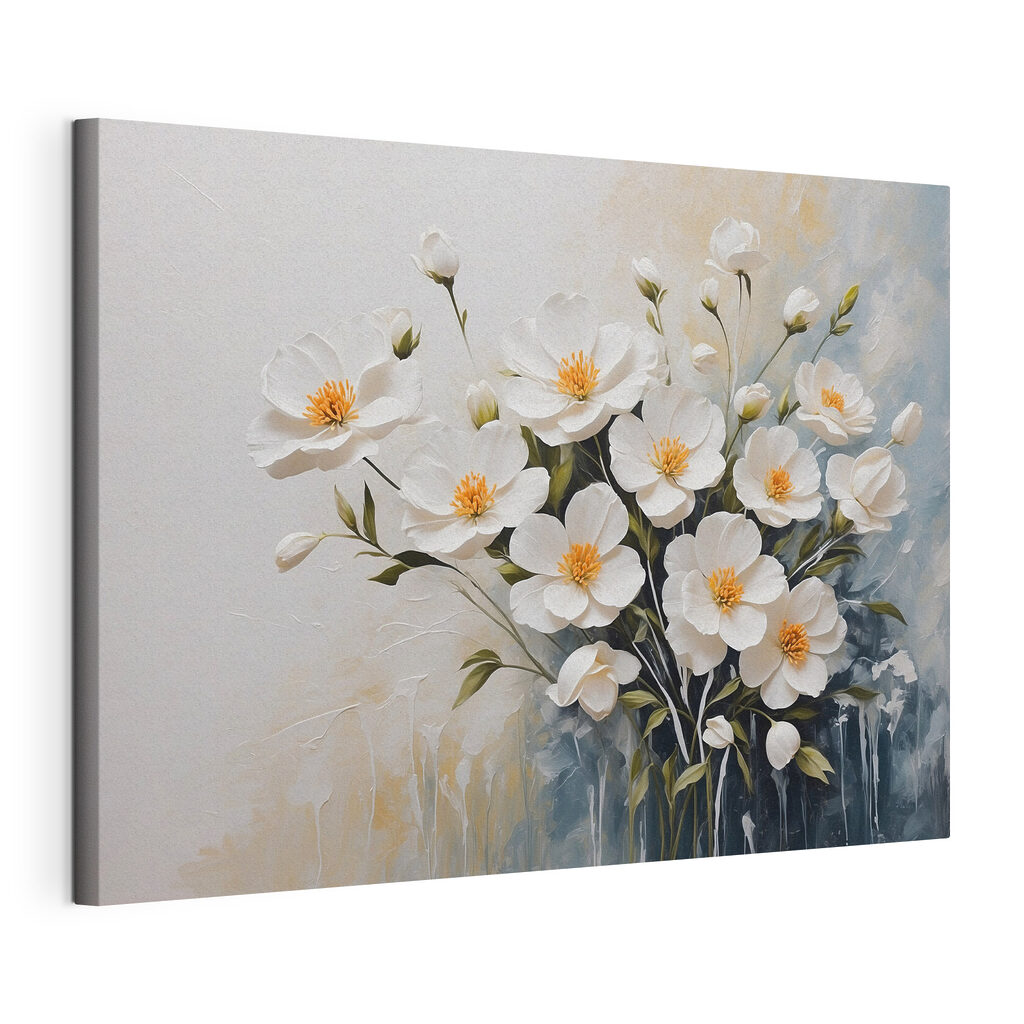 Painting of white flowers Painting of white flowers