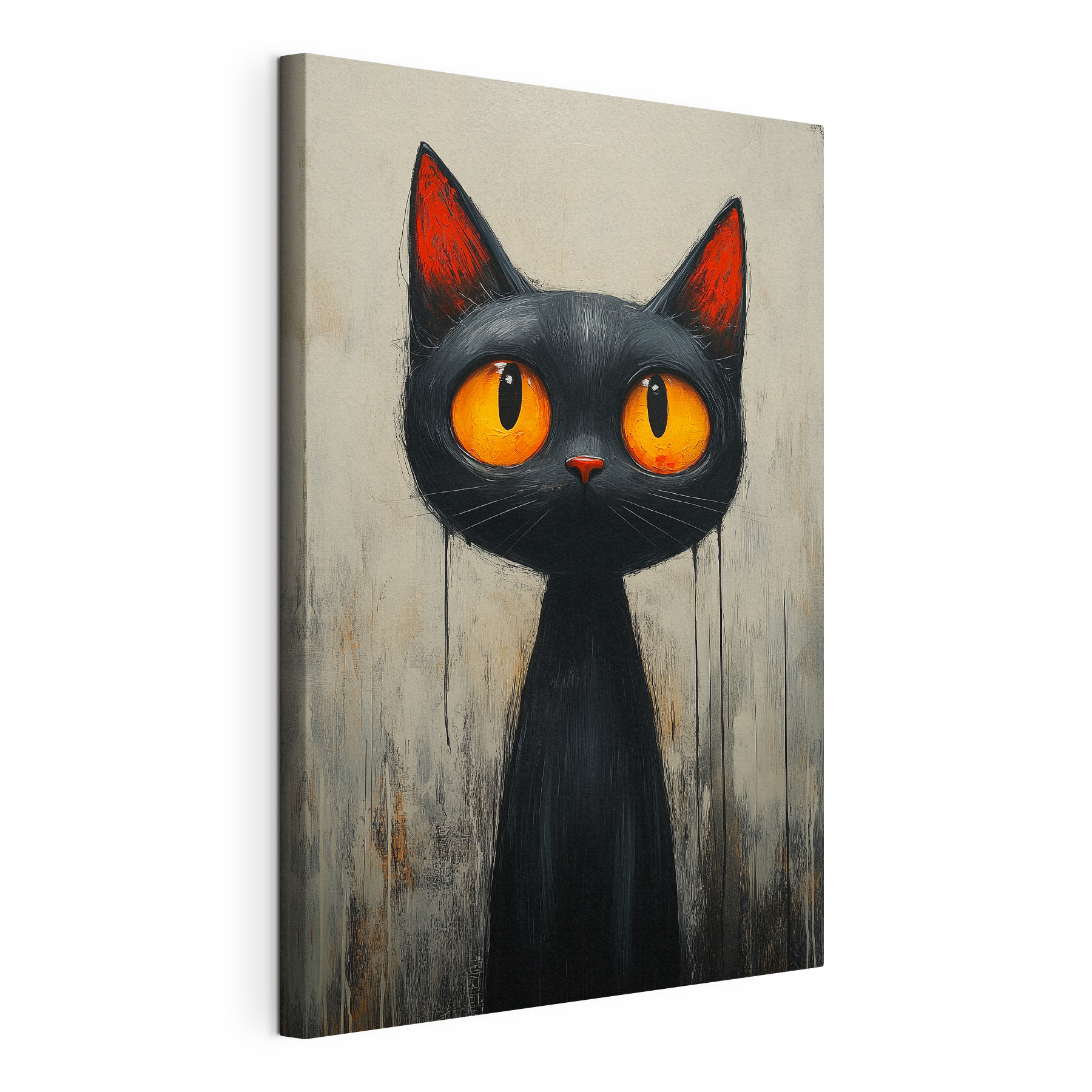Black cat with orange eyes Black cat with orange eyes