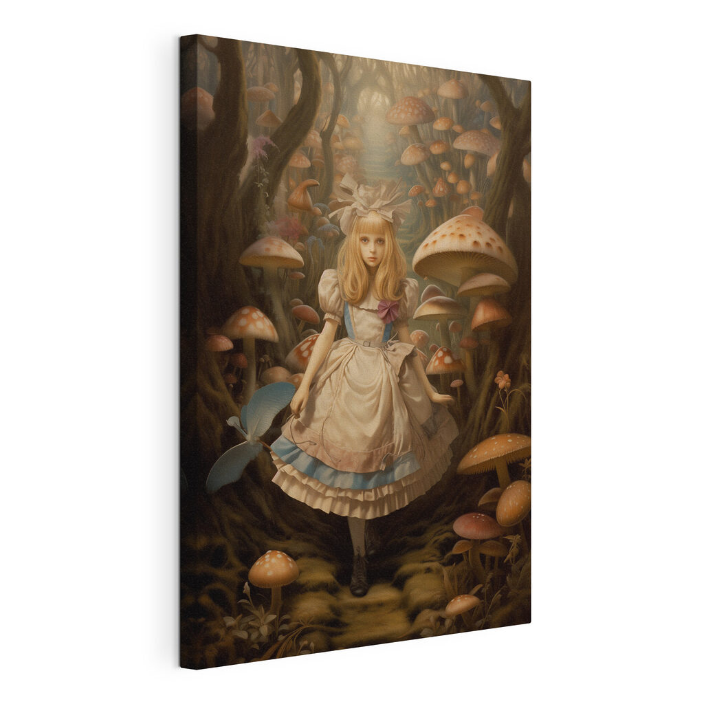 Girl in a dress in a forest