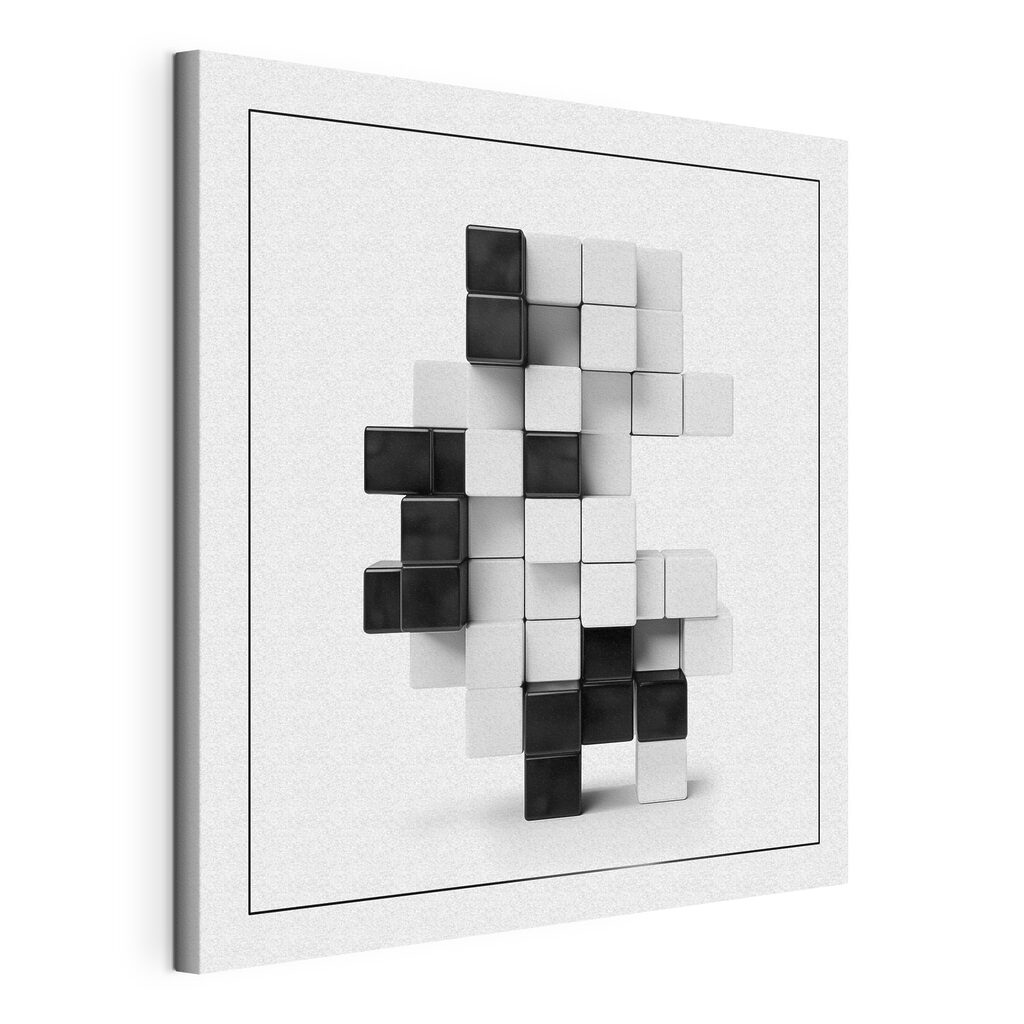 Black and white cubes stacked together