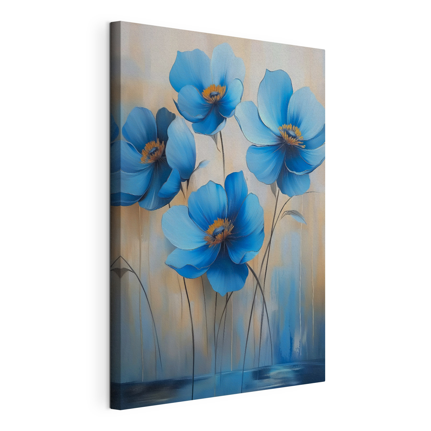 Painting of blue flowers Painting of blue flowers
