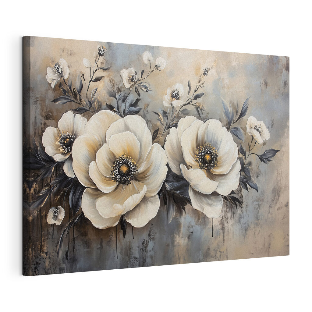 Painting of white flowers Painting of white flowers
