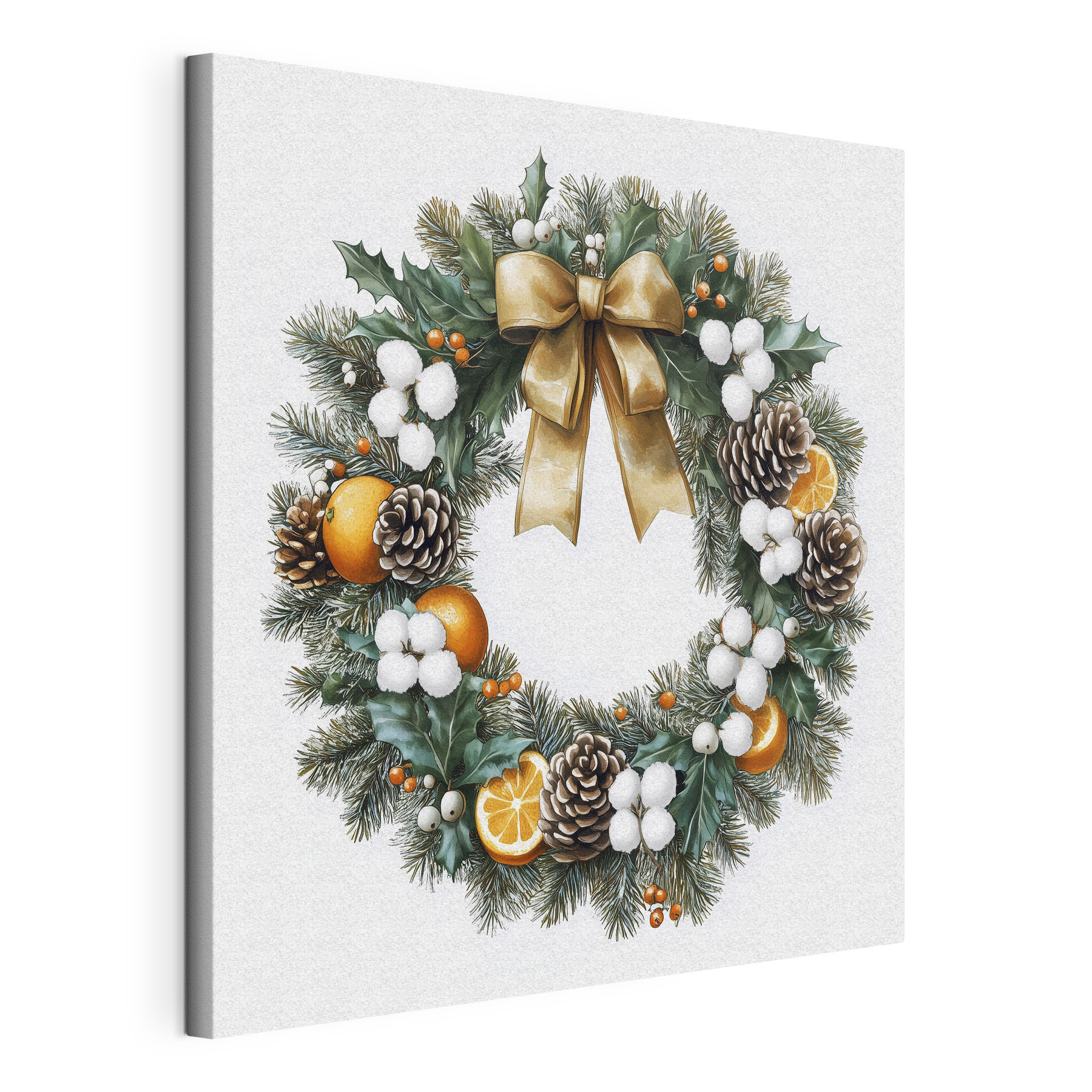 Wreath with pine cones and oranges
