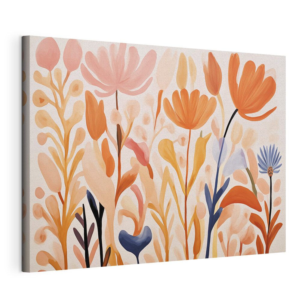 Painting of flowers and leaves