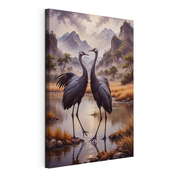 Two birds standing in a river Two birds standing in a river
