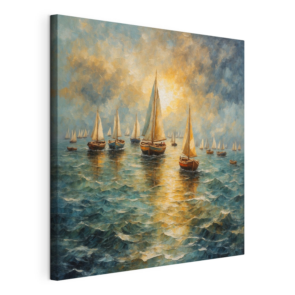 Painting of boats on the water Painting of boats on the water