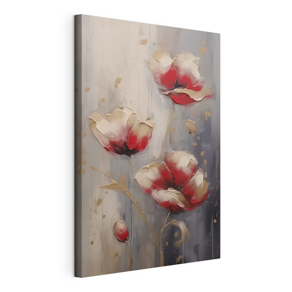 Painting of flowers on a grey background Painting of flowers on a grey background