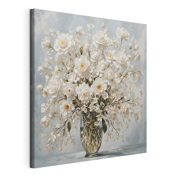 Vase of white flowers