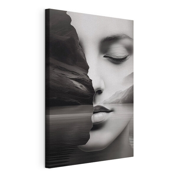 Woman's face and half of a face Woman's face and half of a face