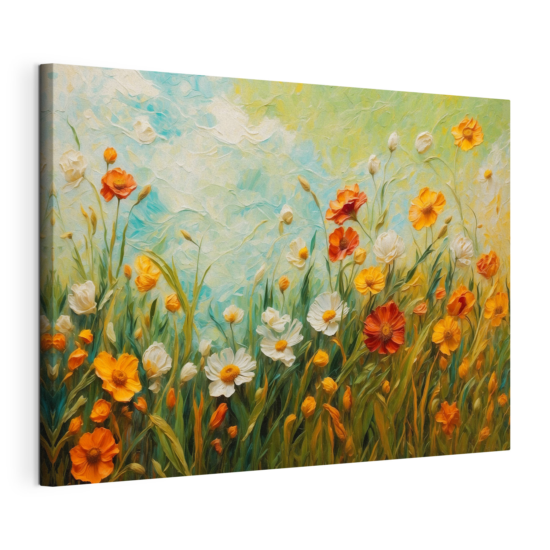 Painting of flowers in a field Painting of flowers in a field