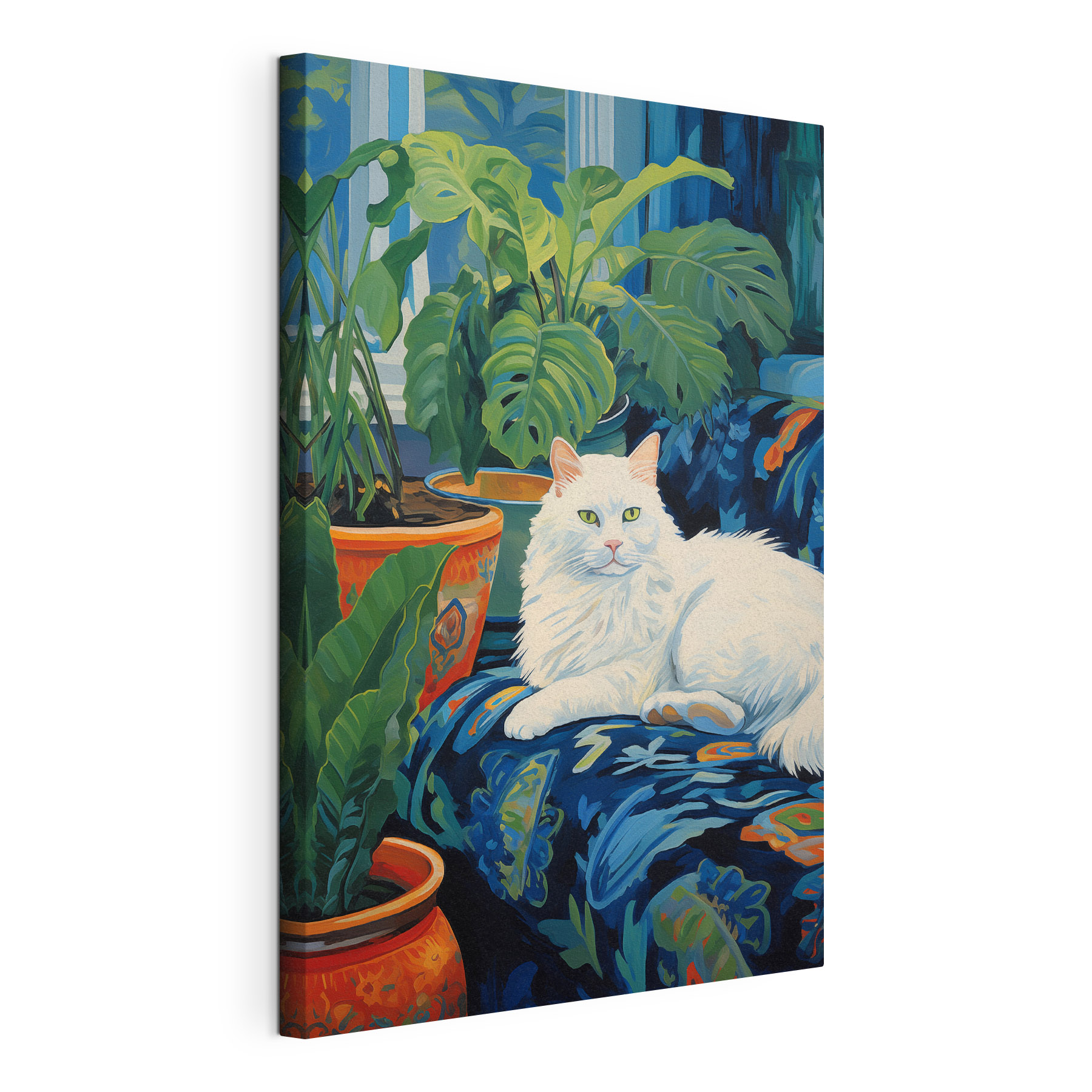 Cat lying on a couch