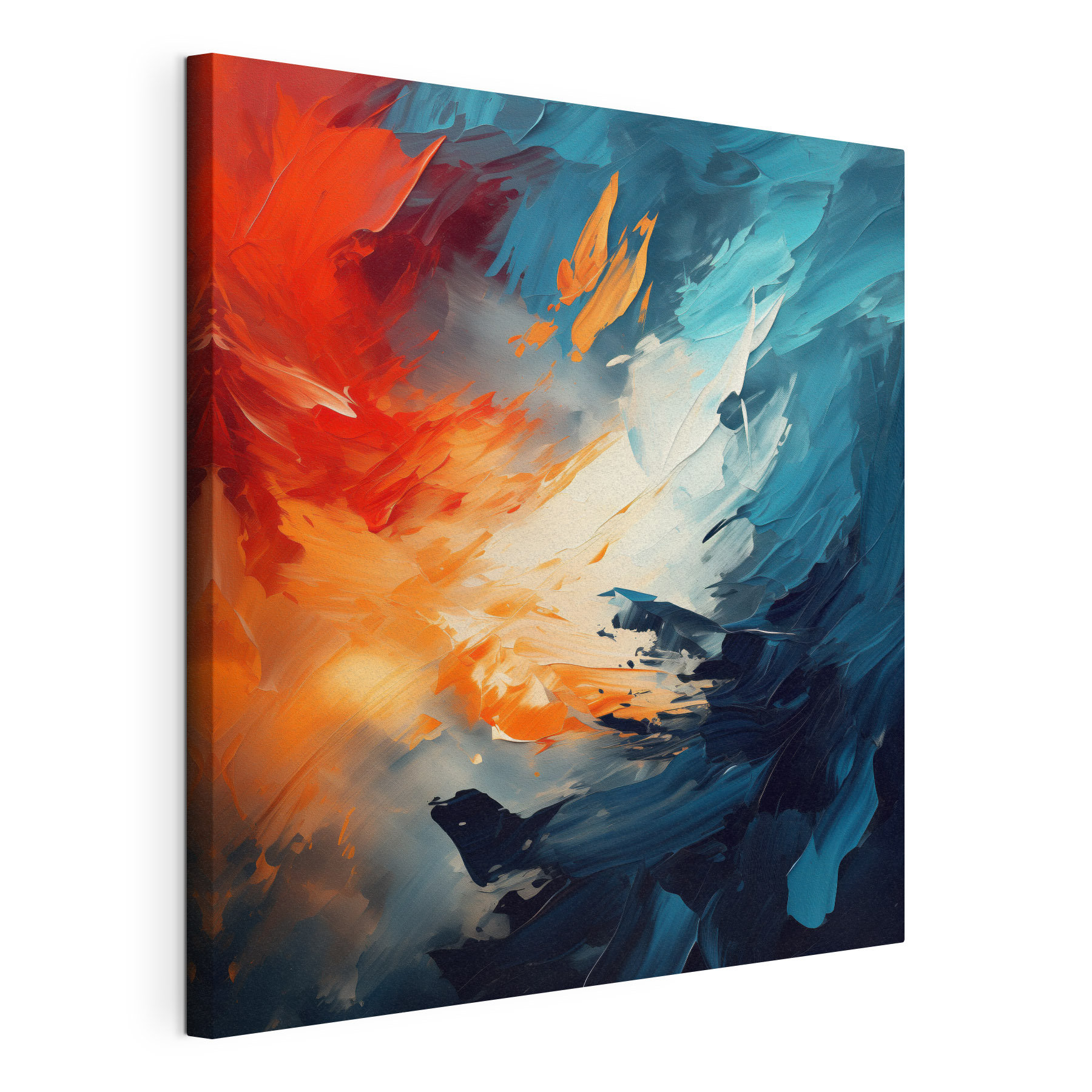 Painting of blue and orange colors