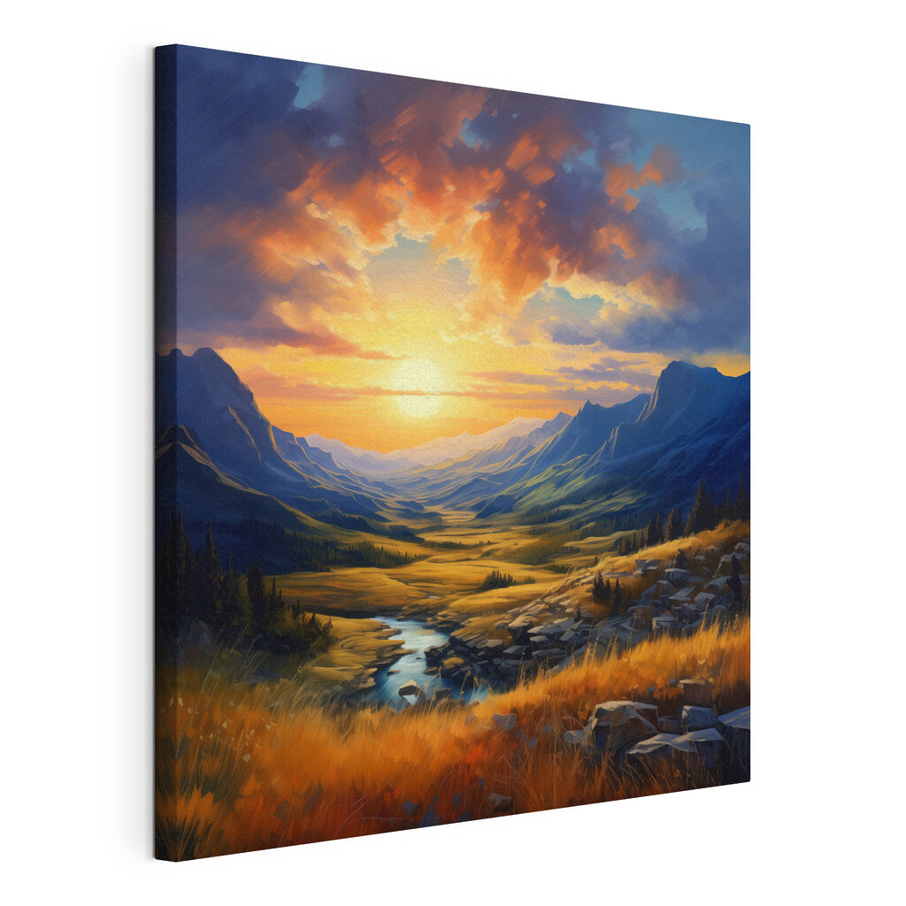 Landscape with a river and mountains