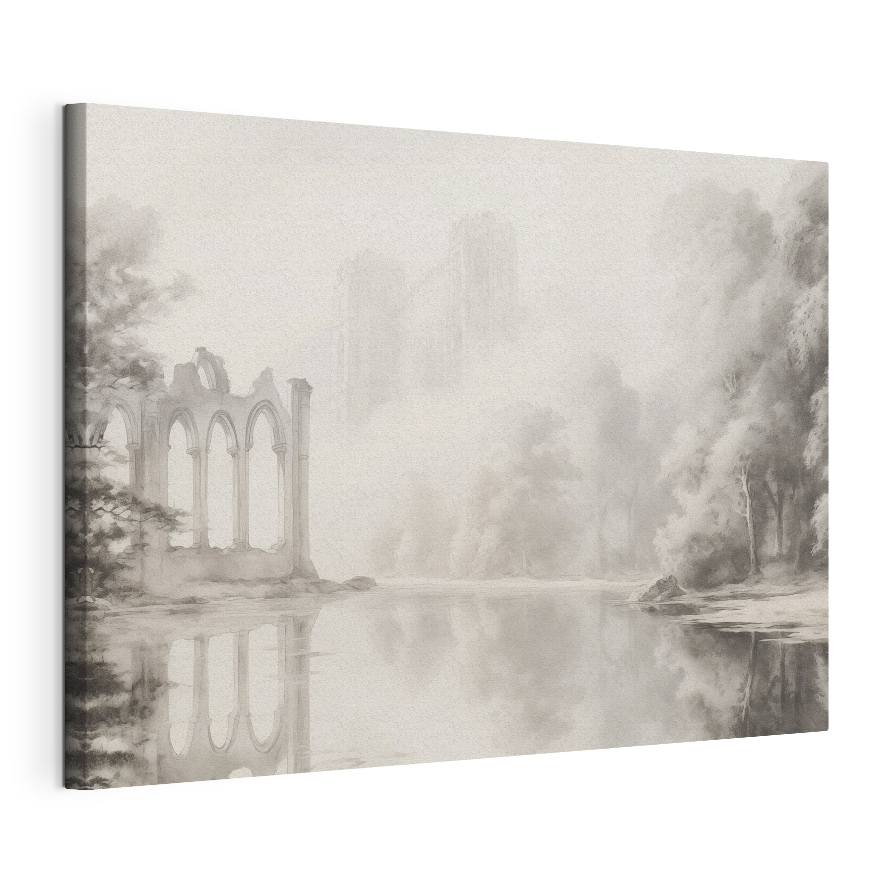 Water body with a castle in the background
