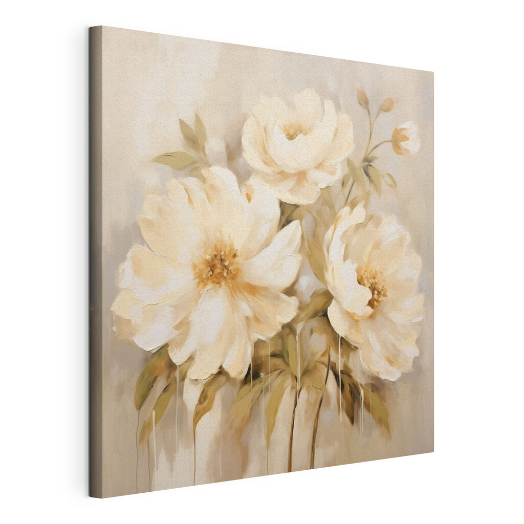 Painting of flowers on a wall Painting of flowers on a wall