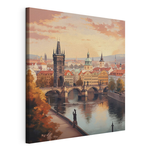 Obraz Most přes řeku s mostem a sochou (Katalogové číslo: s47897) Obraz Obraz Most přes řeku s mostem a sochou (Katalogové číslo: s47897)