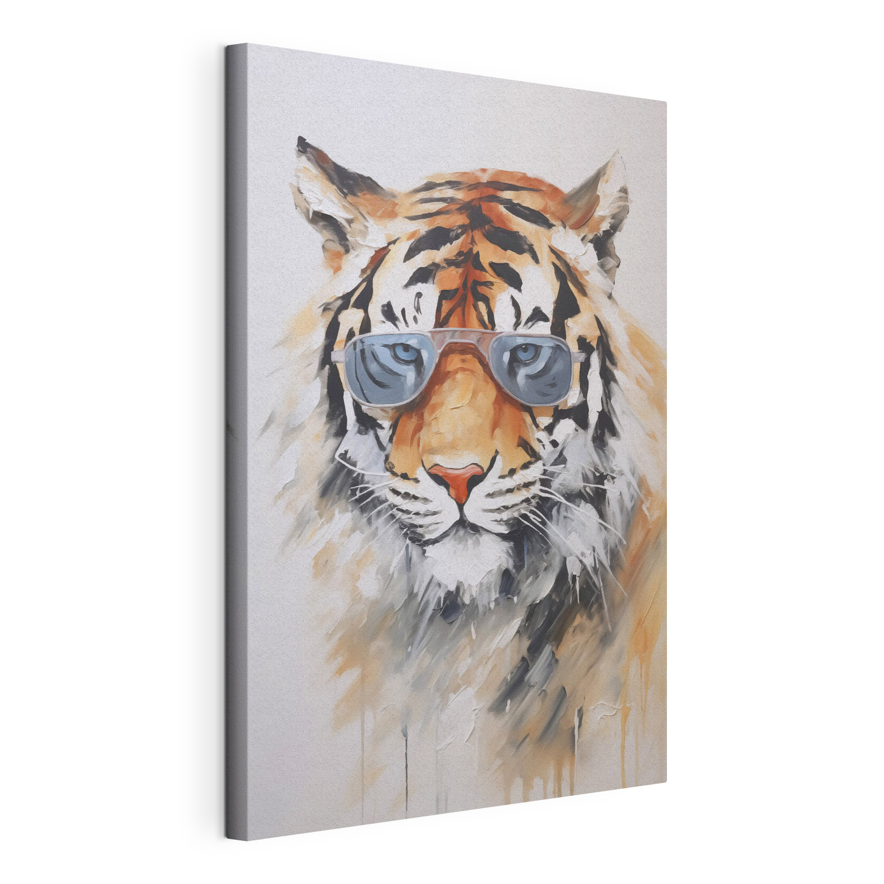 Painting of a tiger wearing sunglasses Painting of a tiger wearing sunglasses