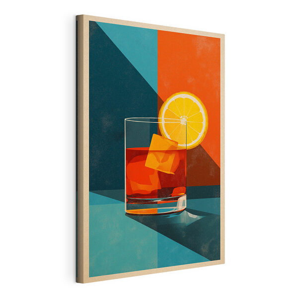 Obraz Obraz Sklenice alkoholu s ledem a plátkem citronu (Katalogové číslo: s48468)