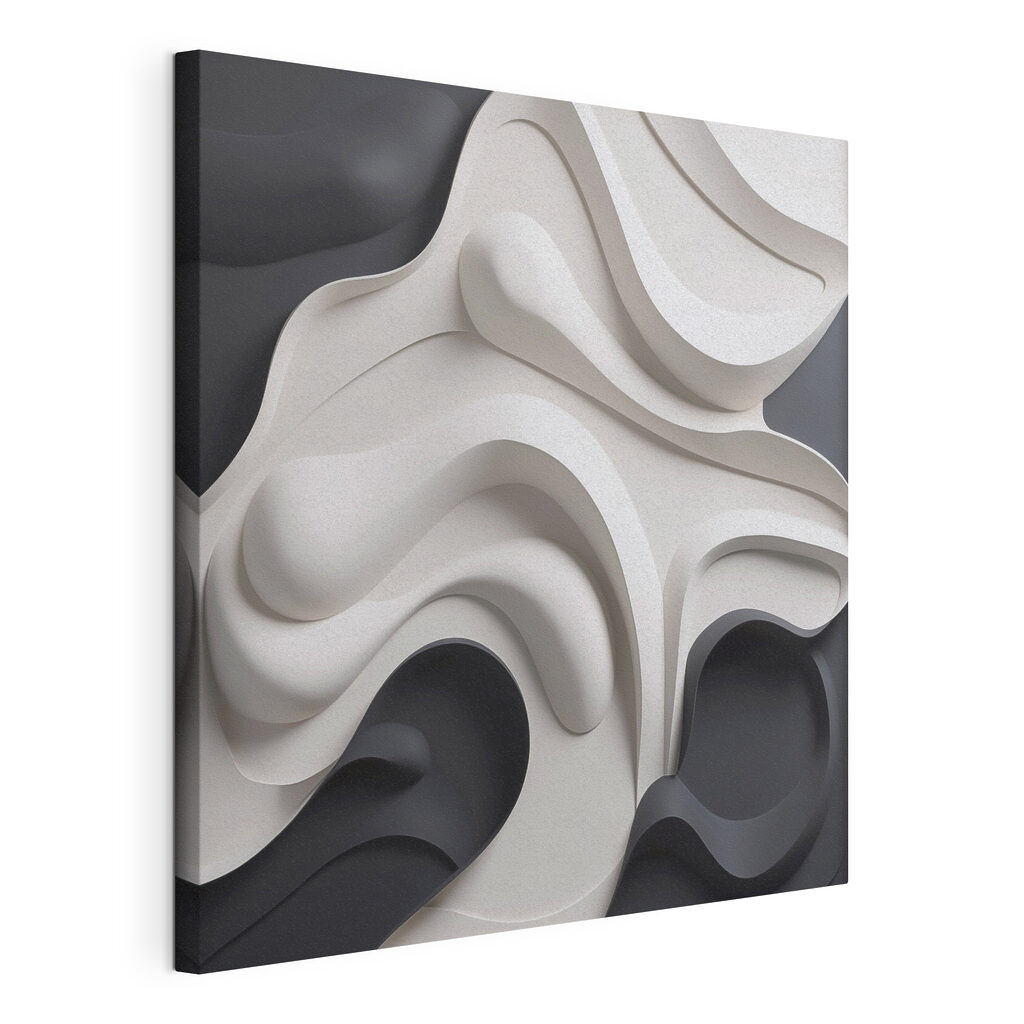 Black and white wavy shapes