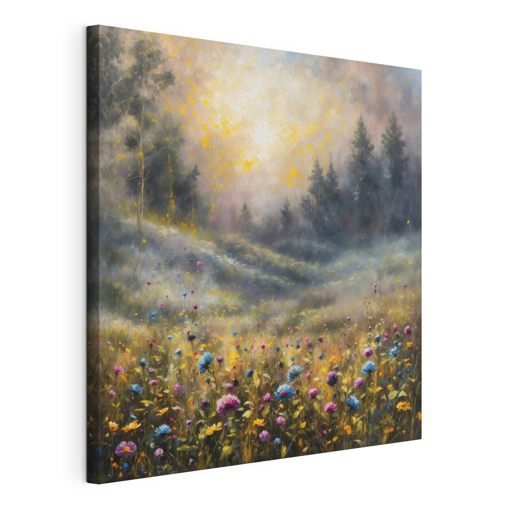 Painting of a field of flowers
