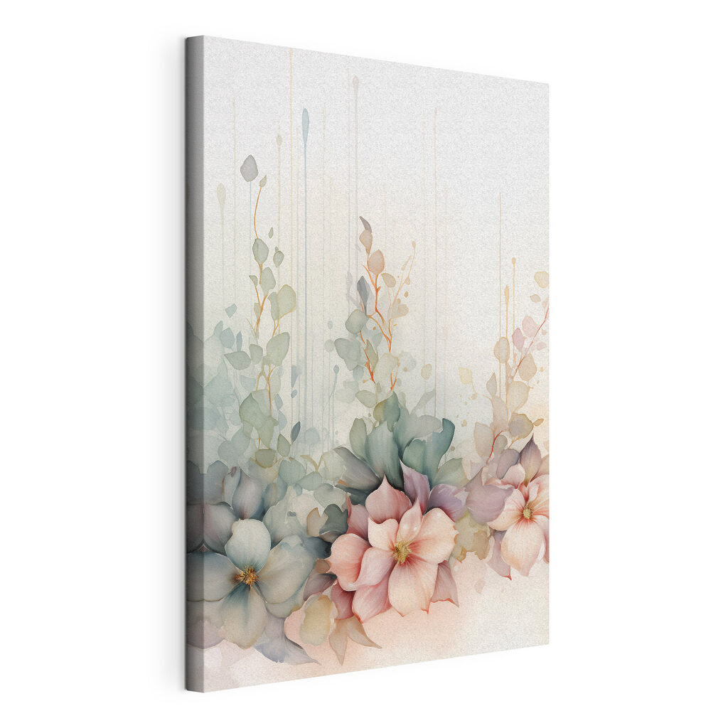 Painting of flowers and leaves