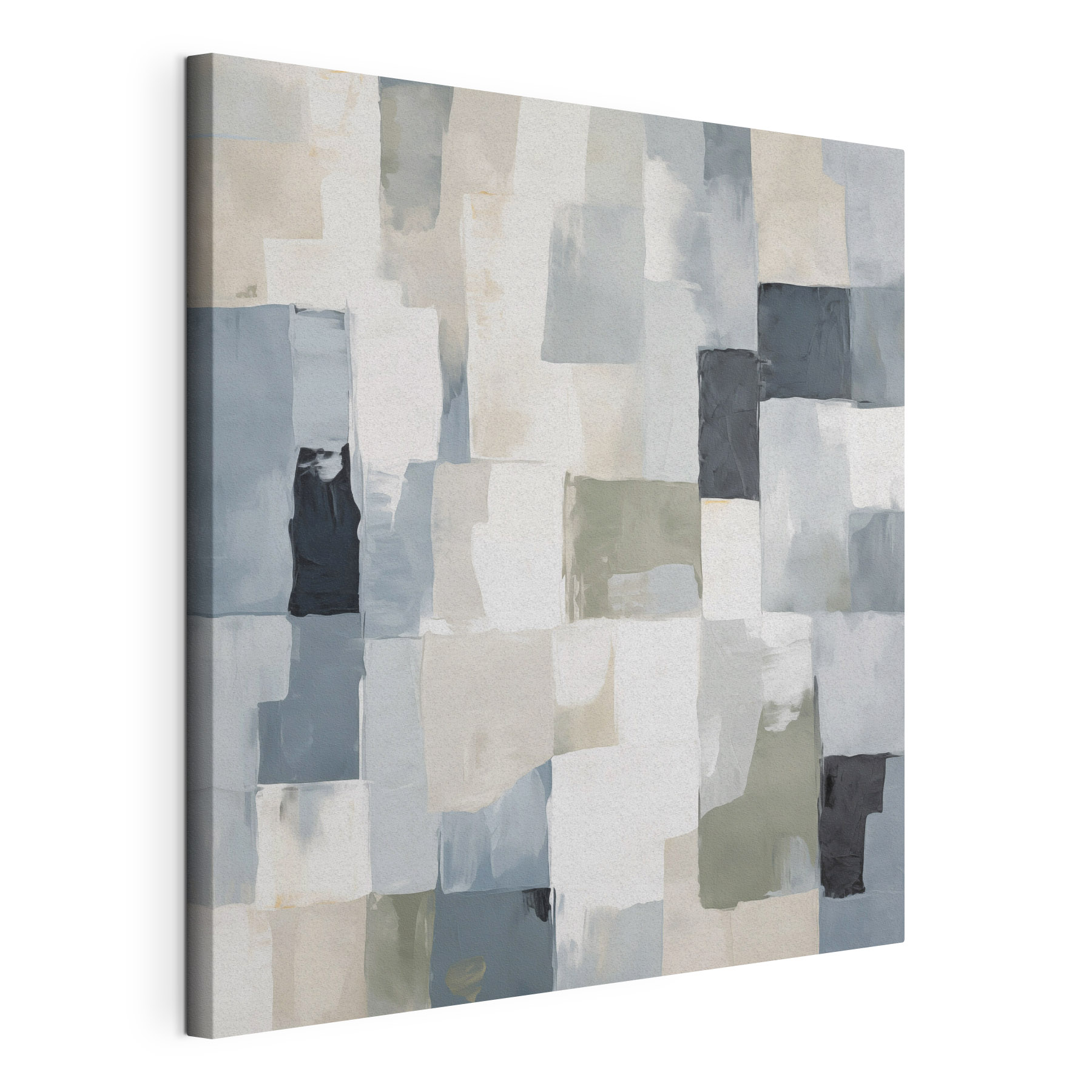 Painting of squares in different shades of gray and black Painting of squares in different shades of gray and black