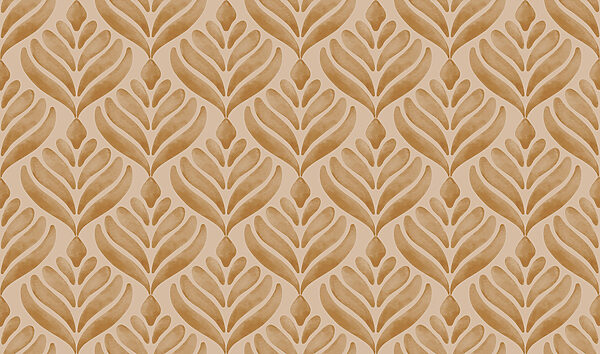Pattern of leaves on a beige background