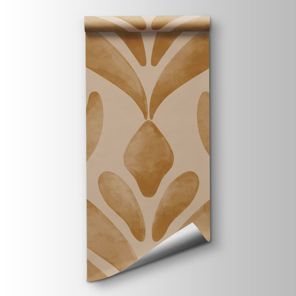 Pattern of leaves on a beige background