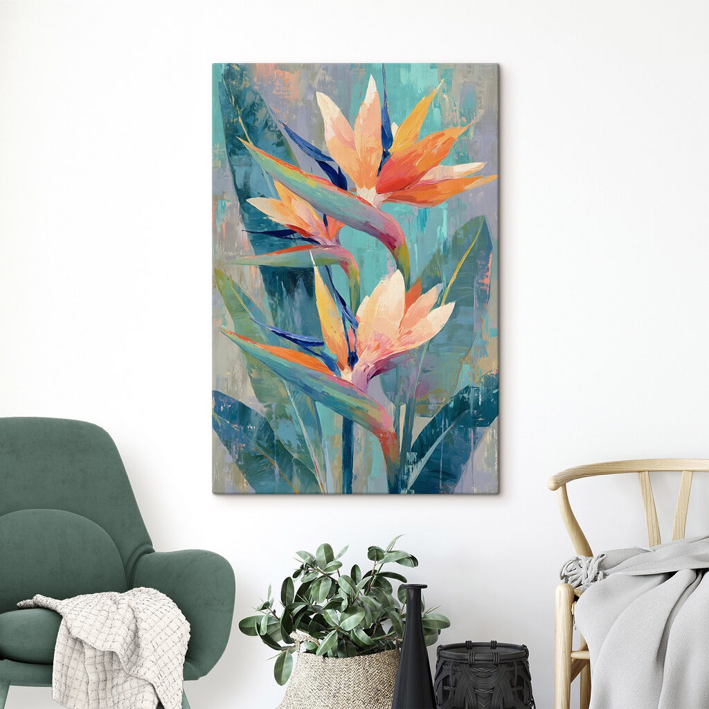 Painting of flowers and leaves