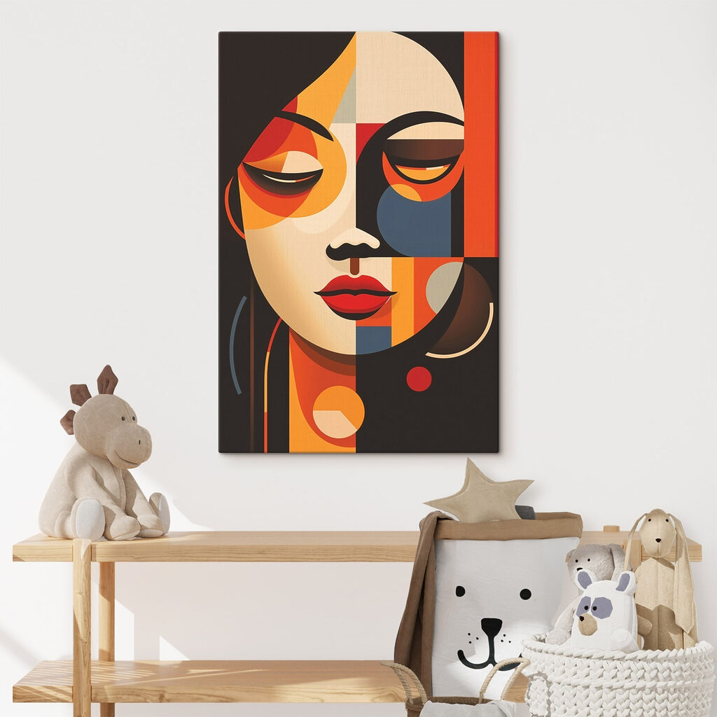 Woman's face with different colors Woman's face with different colors