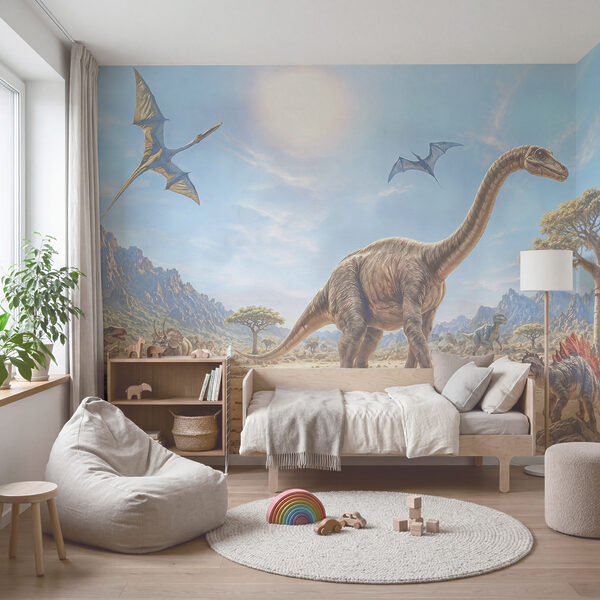 Skupina dinosaurů v poušti
