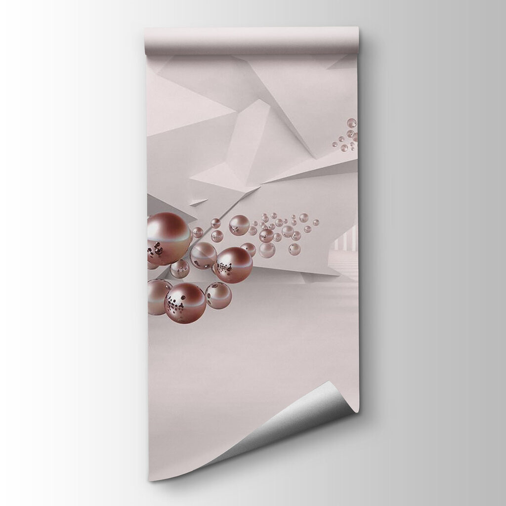 White room with pink balls