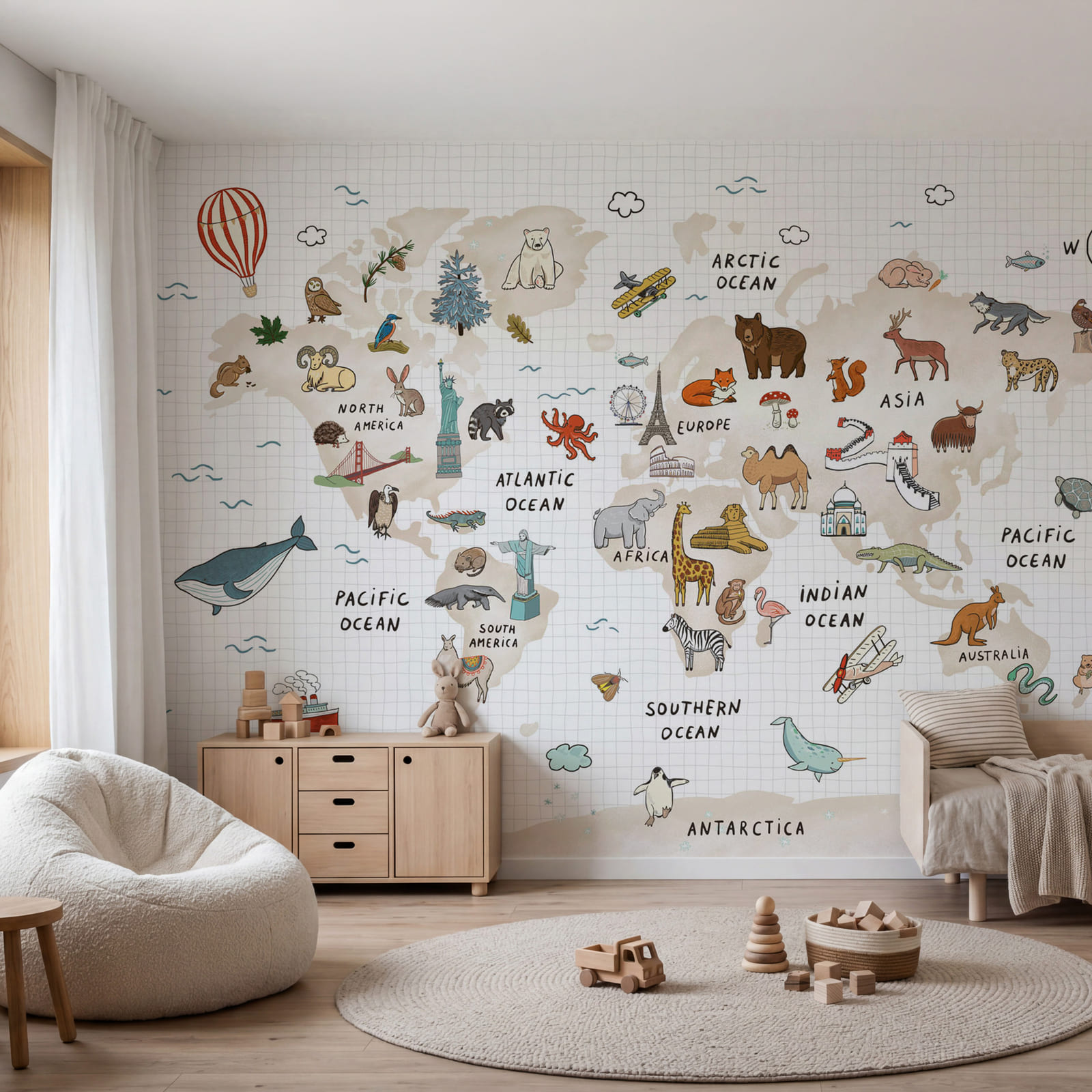 Mapa světa se zvířaty Mapa světa se zvířaty