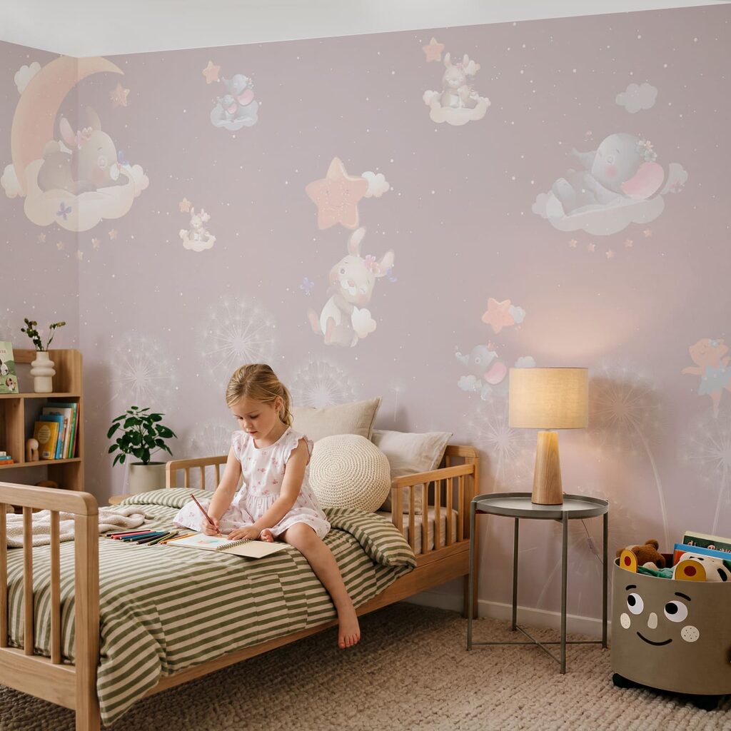 Tapeta s králíky a pampeliškami Tapeta s králíky a pampeliškami