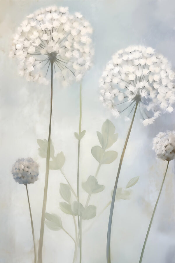 Painting of white flowers Painting of white flowers
