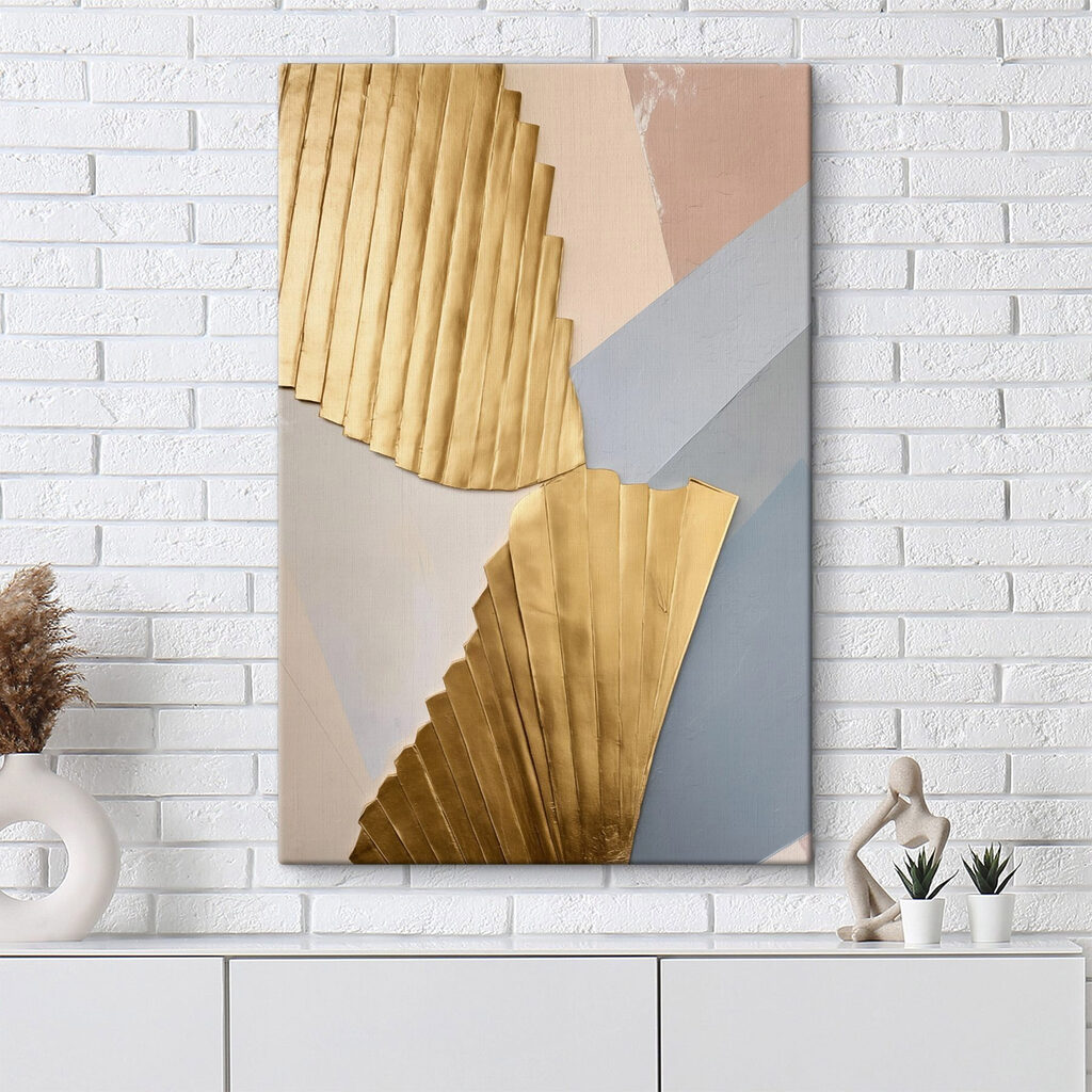 Elegant fan-shaped design with soft colors Elegant fan-shaped design with soft colors
