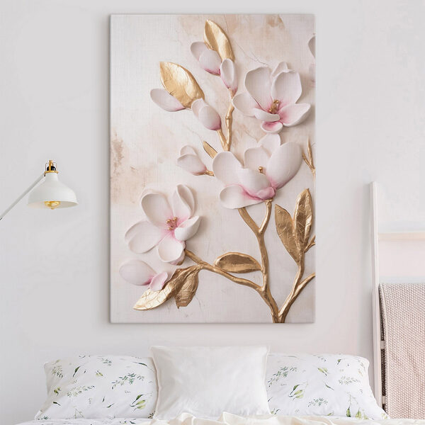 White and pink flowers on a marble surface White and pink flowers on a marble surface
