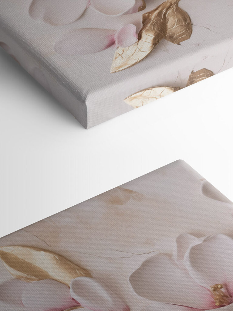White and pink flowers on a marble surface White and pink flowers on a marble surface
