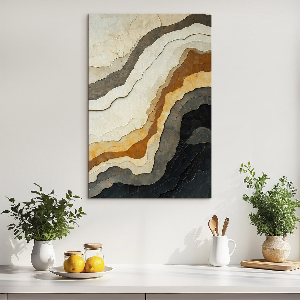 - Waves of muted natural tones