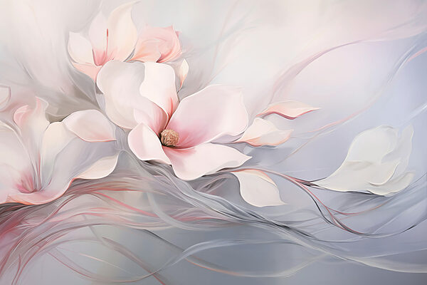 Painting of flowers and leaves