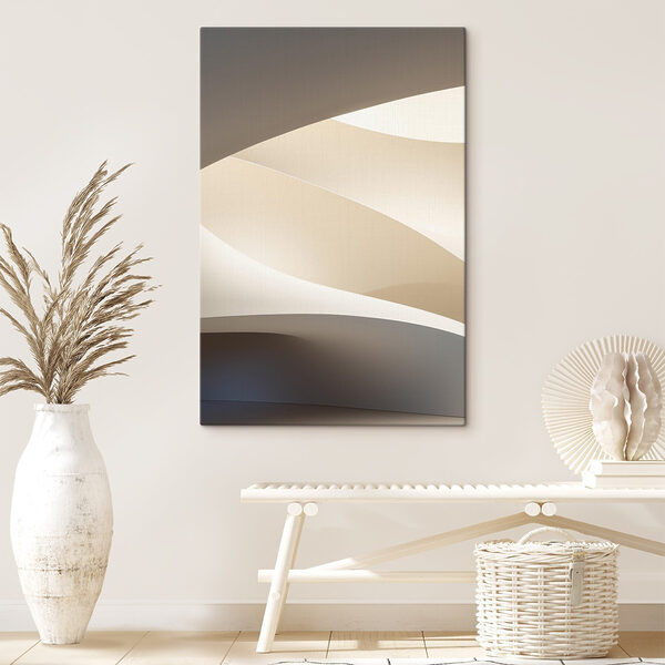 White and tan curved shapes