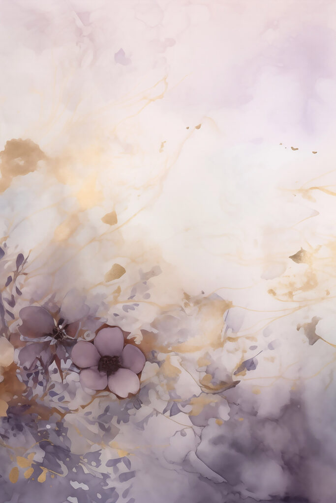 Painting of flowers on a white surface