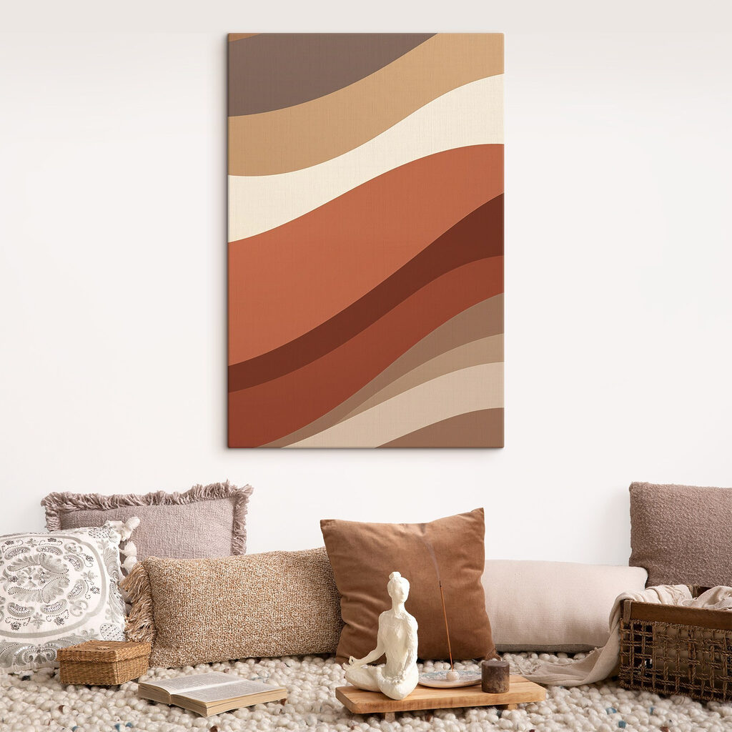 Brown and white wavy lines