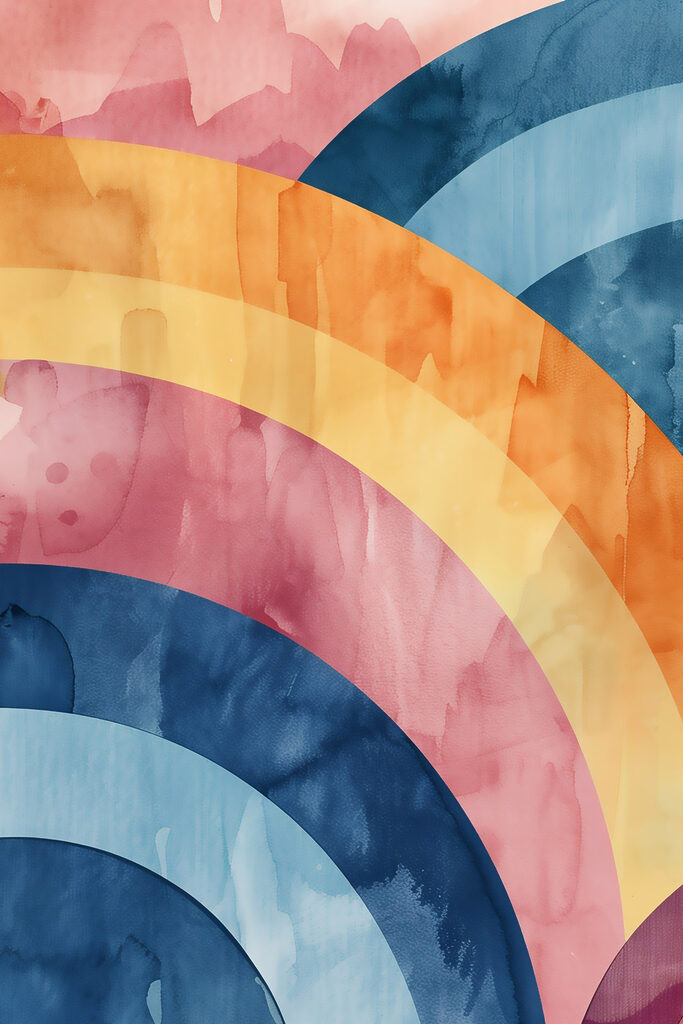 Colorful rainbows on a surface