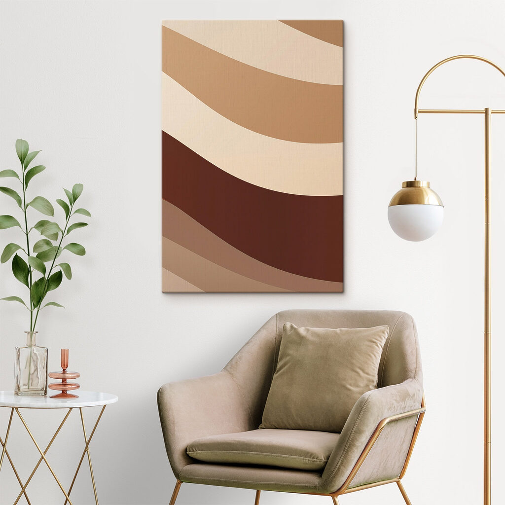 Brown and white wavy lines
