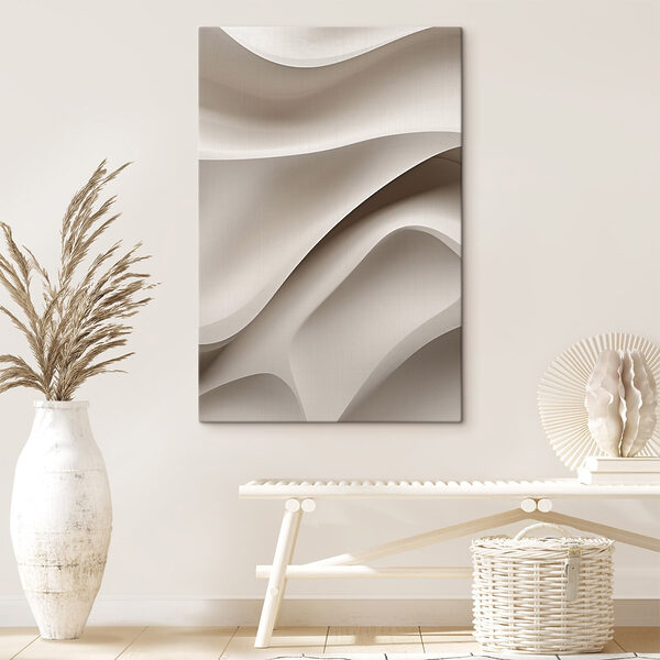 White wavy surface with a curved edge