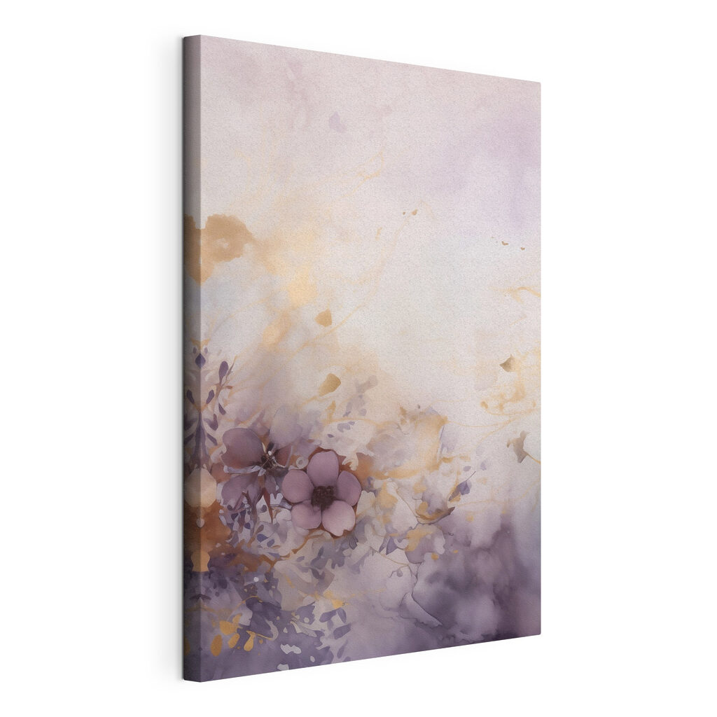 Painting of flowers on a white surface