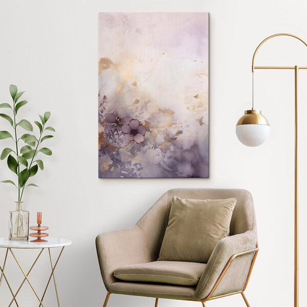 Painting of flowers on a white surface