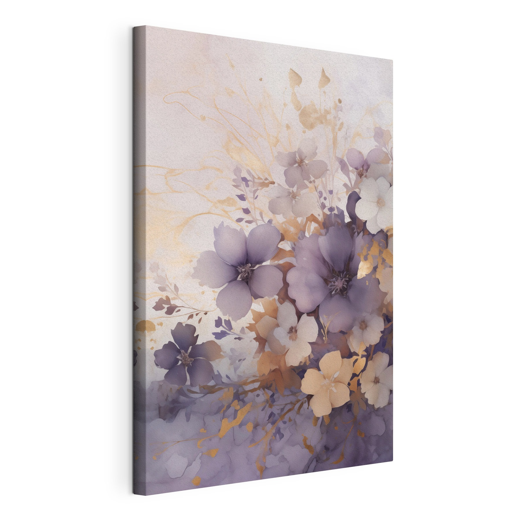 Painting of flowers on a white surface Painting of flowers on a white surface
