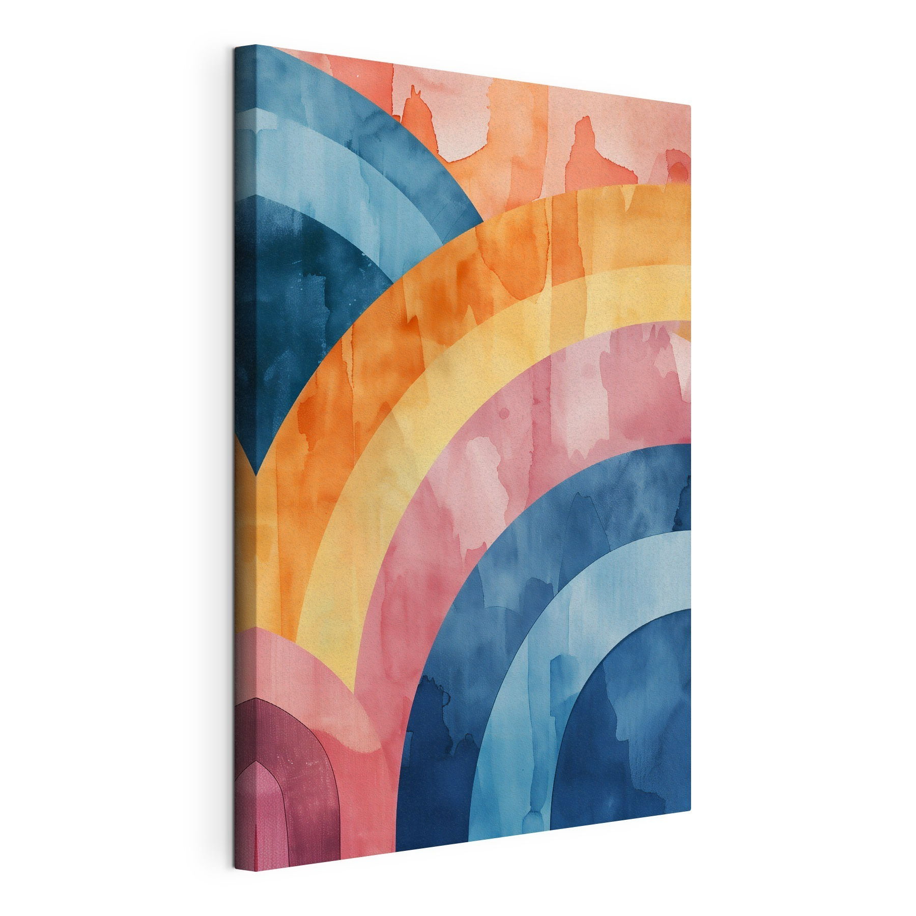 Colorful art piece with a rainbow